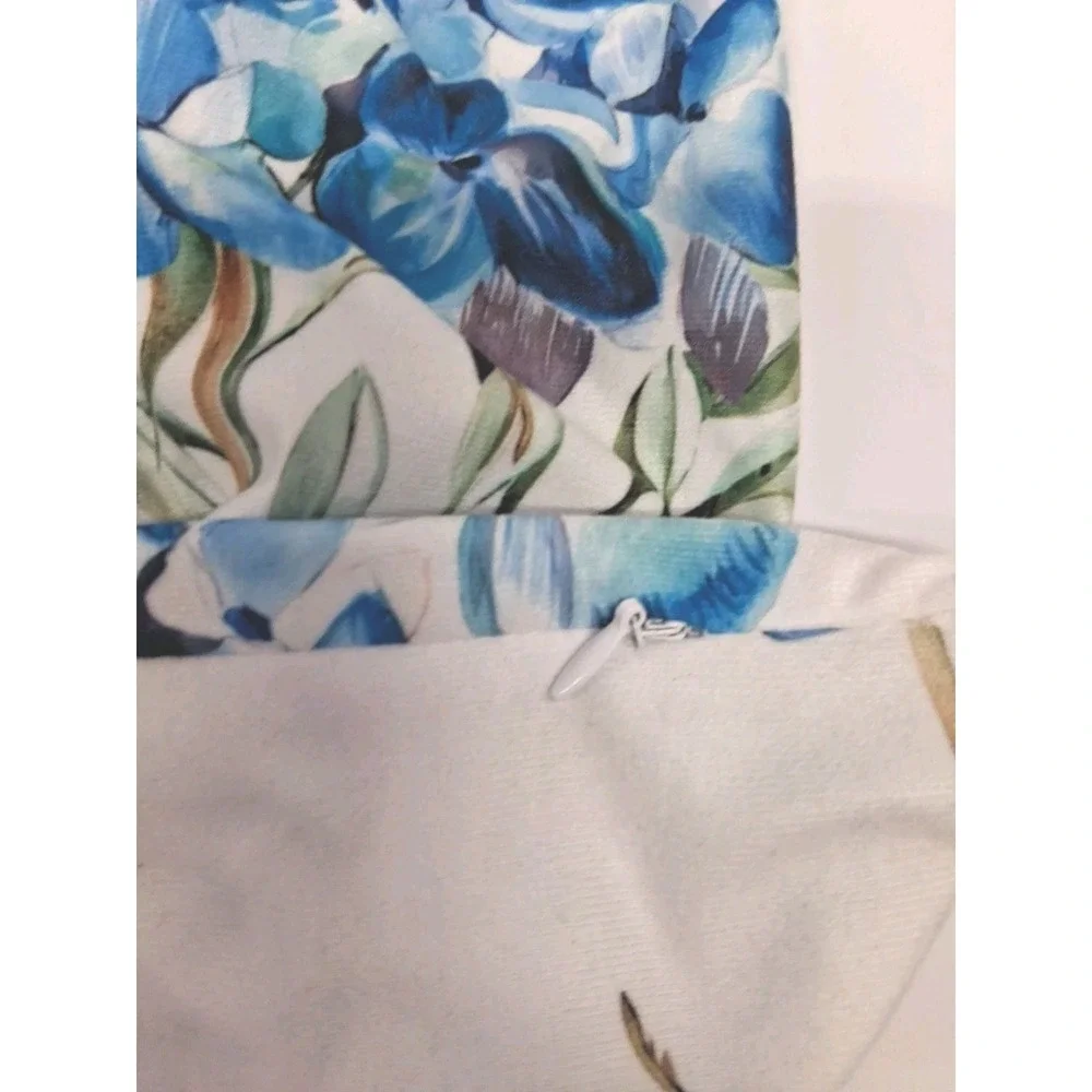 Blue & White Flowers & Birds 🐦 Pillow Covers Set of (2) 18